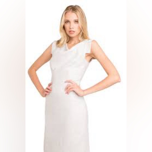 Black Halo Jackie O in Metallic Concrete Cap Sleeve Sheath Dress 4 NWT - Picture 1 of 5